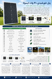 پنل خورشیدی ۴۰ وات ایسولا مدل YH40W-18M