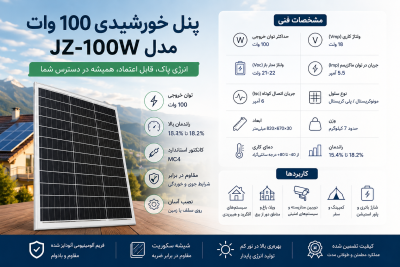 پنل خورشیدی 100 وات مدل JZ-100W